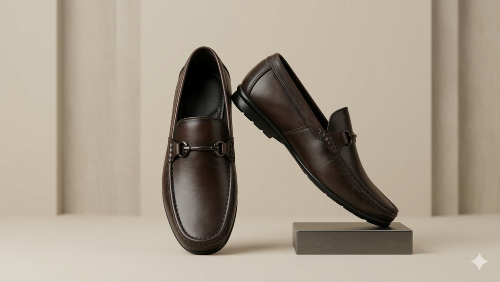 Brown leather shoes