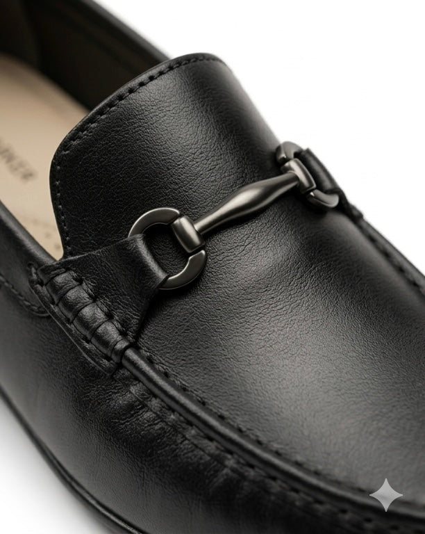 Black leather shoes
