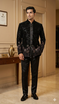 The Onyx Floral Open Jodhpuri 3-Piece Set