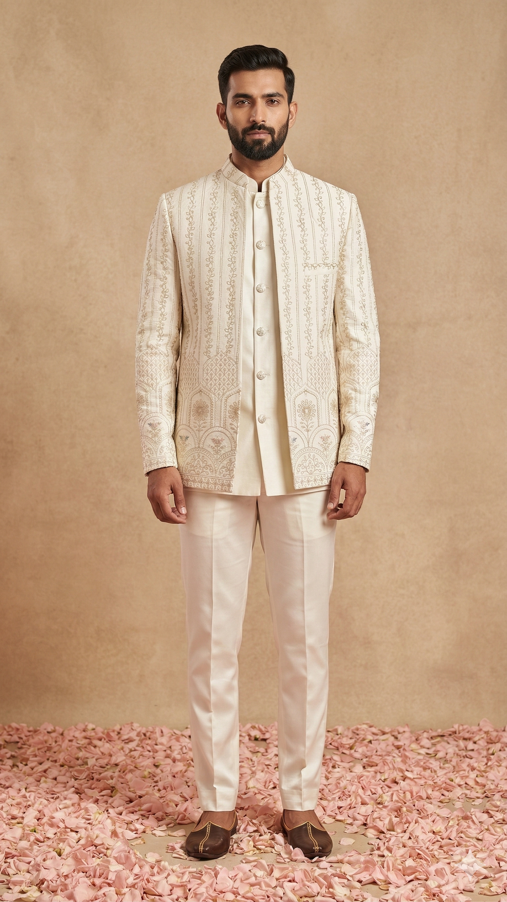 vory Elegance Open Jodhpuri 3-Piece Set