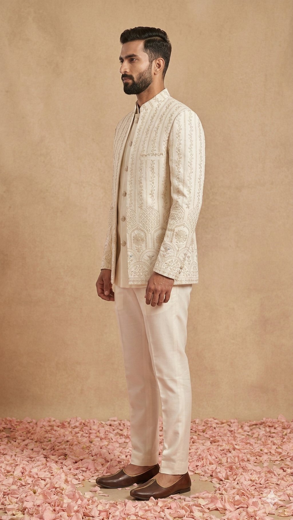 vory Elegance Open Jodhpuri 3-Piece Set