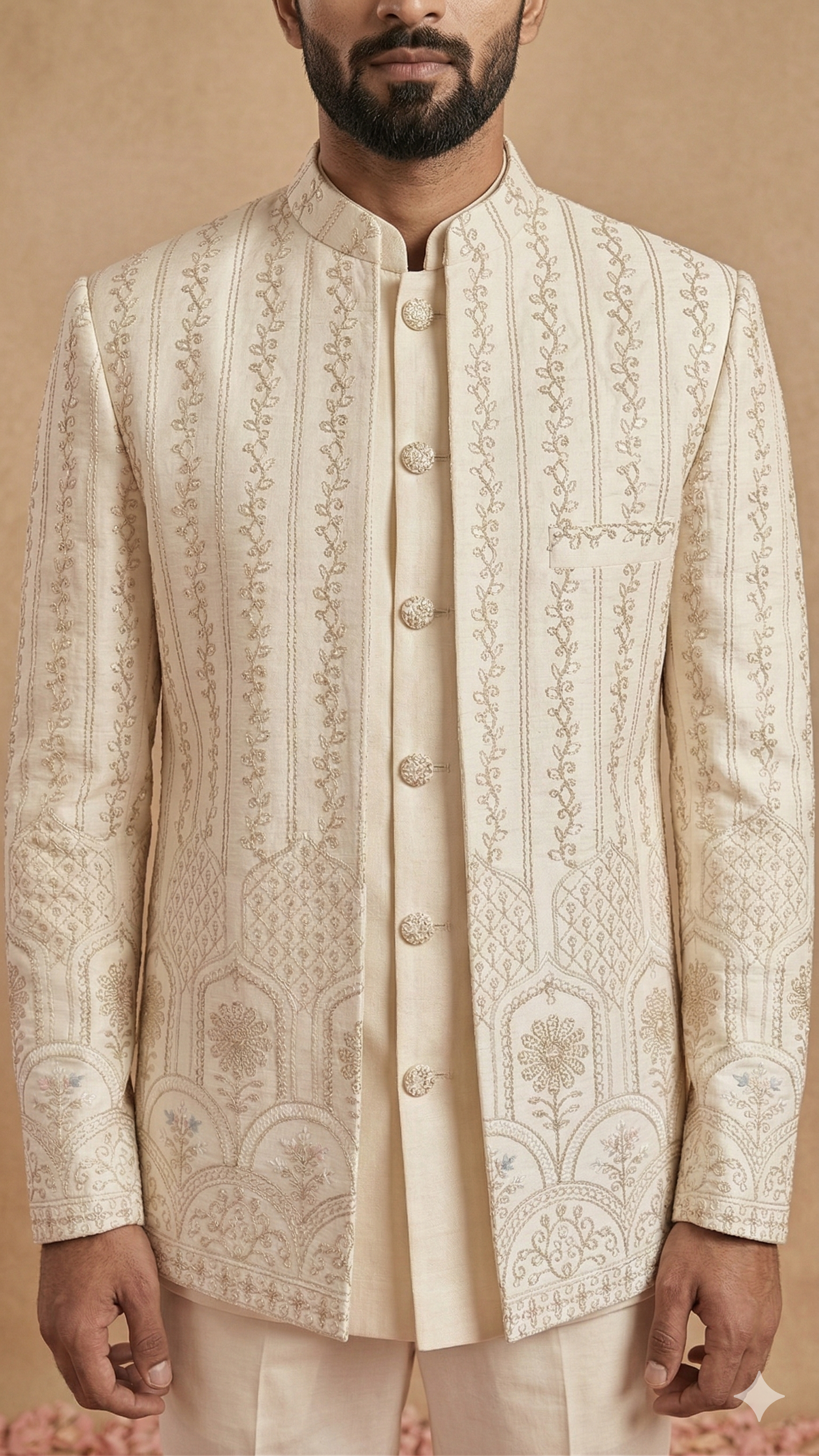 vory Elegance Open Jodhpuri 3-Piece Set