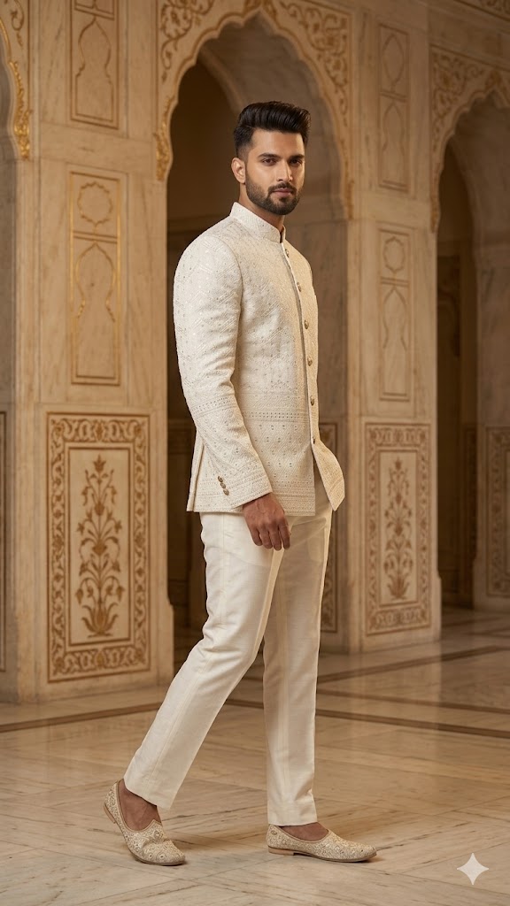 Daman Jodhpuri: Ivory Chevron
