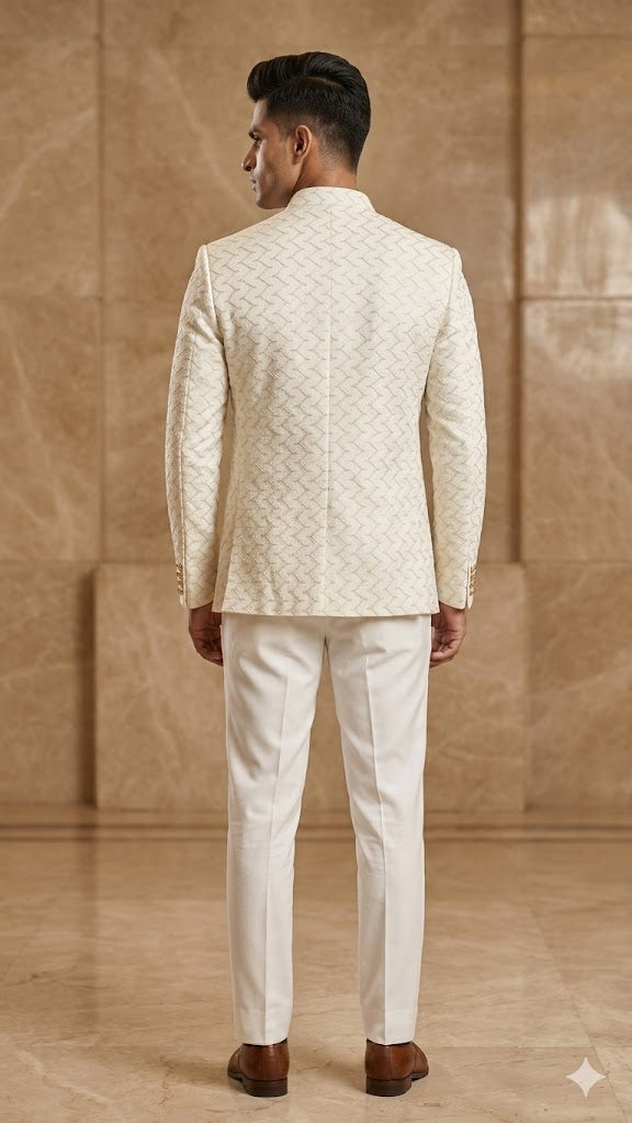 Daman Jodhpuri – Ivory Geometric Luxe