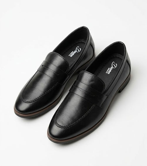 Black Leather Loafers