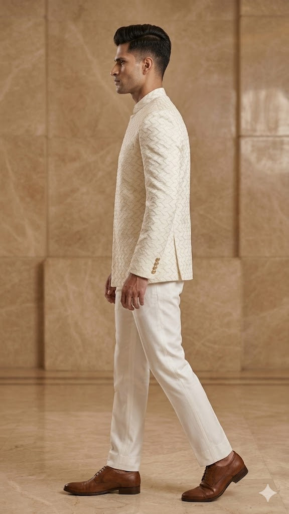 Daman Jodhpuri – Ivory Geometric Luxe
