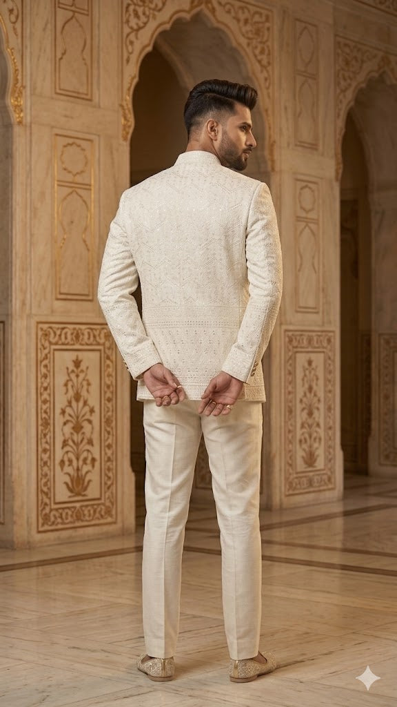 Daman Jodhpuri: Ivory Chevron