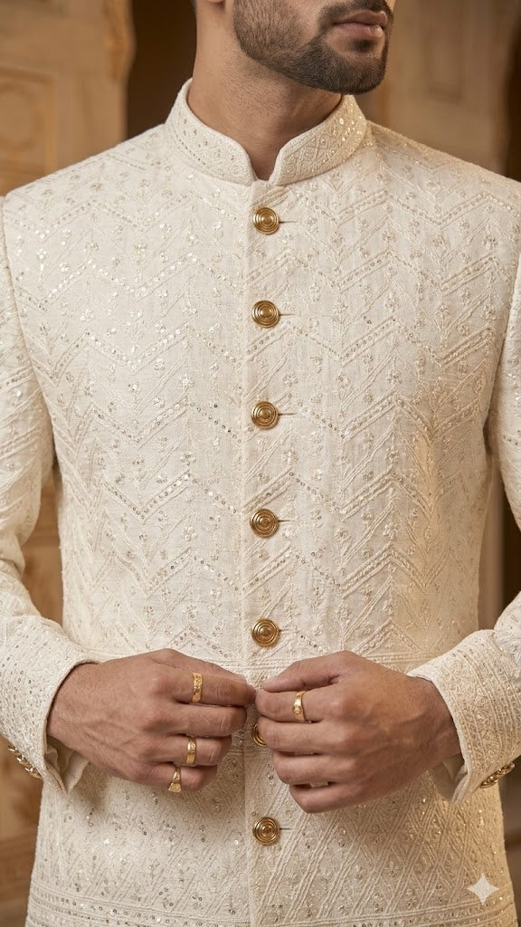 Daman Jodhpuri: Ivory Chevron