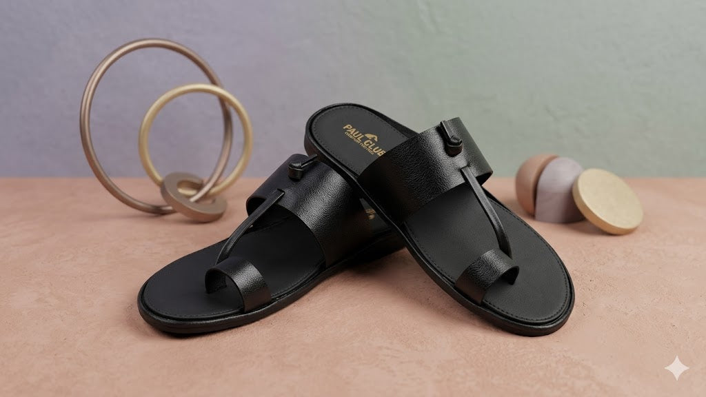 The Urban Nomad Leather Sandal - black