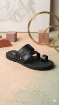 Urban Nomad Leather Slides – Black