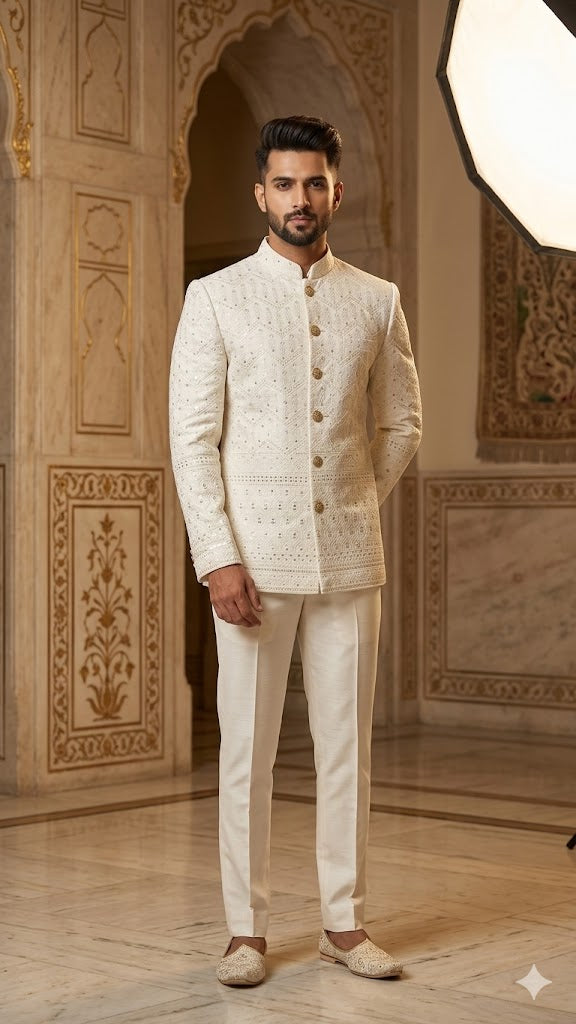Daman Jodhpuri: Ivory Chevron