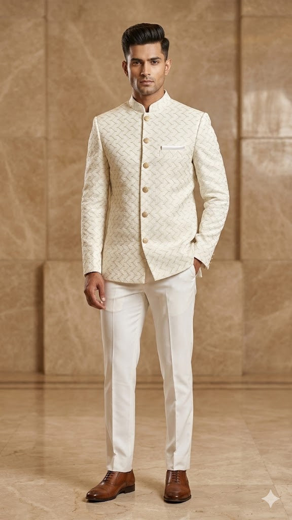 Daman Jodhpuri – Ivory Geometric Luxe